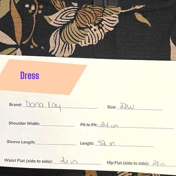 Dana Kay Floral Print Maxi Dress Womens 22W Black Retro Academia Business Casual - Picture 10 of 10